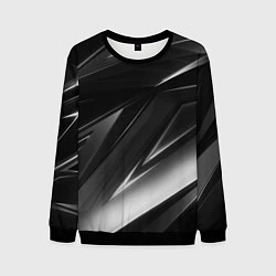 Свитшот мужской GEOMETRY STRIPES BLACK & WHITE, цвет: 3D-черный