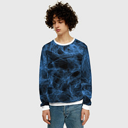 Свитшот мужской Синий дым, цвет: 3D-белый — фото 2