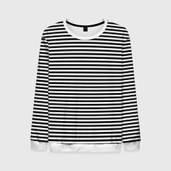 Свитшот мужской В ЧЕРНО-БЕЛУЮ ПОЛОСКУ, цвет: 3D-белый