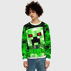 Свитшот мужской MINECRAFT CREEPER, цвет: 3D-белый — фото 2