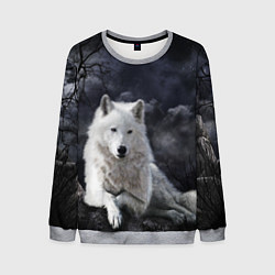 Свитшот мужской БЕЛЫЙ ВОЛК D, цвет: 3D-меланж