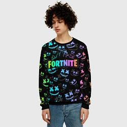Свитшот мужской FORTNITE MARSHMELLO, цвет: 3D-черный — фото 2