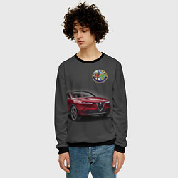Свитшот мужской Alfa Romeo - Italy, цвет: 3D-черный — фото 2