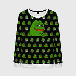 Свитшот мужской Frog Pepe, цвет: 3D-белый