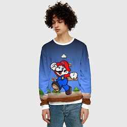 Свитшот мужской Mario, цвет: 3D-белый — фото 2