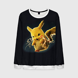 Свитшот мужской Pikachu Pika Pika, цвет: 3D-белый