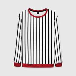 Свитшот мужской Чёрные и белые полосы, цвет: 3D-красный