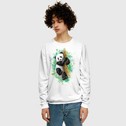 Свитшот мужской Панда, цвет: 3D-белый — фото 2