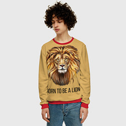 Свитшот мужской Рождённый быть львом, цвет: 3D-красный — фото 2