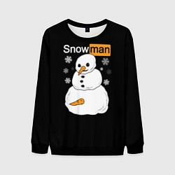 Свитшот мужской Снеговик, цвет: 3D-черный