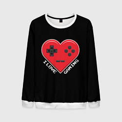 Свитшот мужской I Love Gaming, цвет: 3D-белый