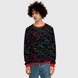 Свитшот мужской Динозавры, цвет: 3D-красный — фото 2