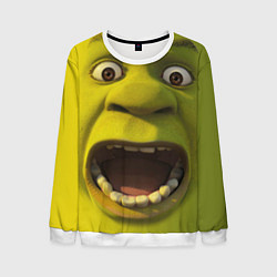 Свитшот мужской Shrek is Yelling, цвет: 3D-белый