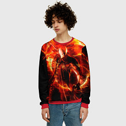 Свитшот мужской Данте в огне, цвет: 3D-красный — фото 2