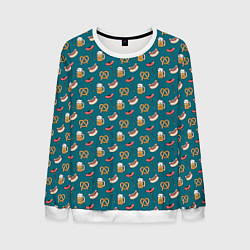 Свитшот мужской Узор для Октоберфеста, цвет: 3D-белый