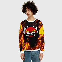 Свитшот мужской Geometry Dash: Demon Z, цвет: 3D-белый — фото 2