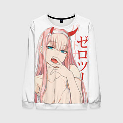 Свитшот мужской Darling in the Franxx Zero Two, цвет: 3D-белый