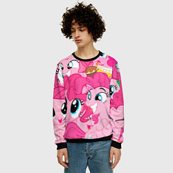 Свитшот мужской Pinkie Pie pattern, цвет: 3D-черный — фото 2