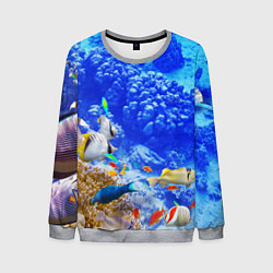 Свитшот мужской Морской мир, цвет: 3D-меланж