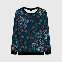Свитшот мужской Ракушки, цвет: 3D-черный