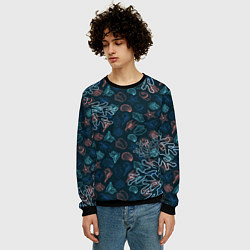 Свитшот мужской Ракушки, цвет: 3D-черный — фото 2