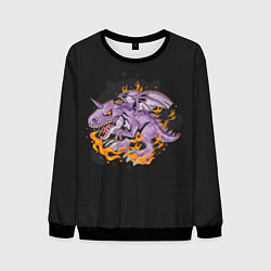 Свитшот мужской Дракон в огне, цвет: 3D-черный