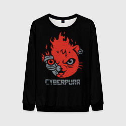 Свитшот мужской СYBERPURR, цвет: 3D-черный