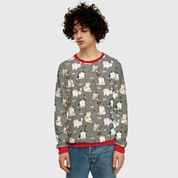 Свитшот мужской Кошечки с рыбками, цвет: 3D-красный — фото 2