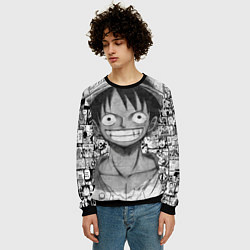 Свитшот мужской Луфи улыбается one piece, цвет: 3D-черный — фото 2