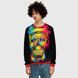 Свитшот мужской Череп-анаглиф, цвет: 3D-красный — фото 2