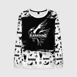 Свитшот мужской Старшая школа Карасуно, цвет: 3D-белый