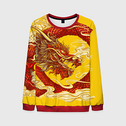 Свитшот мужской Китайский Дракон, China Dragon, цвет: 3D-красный