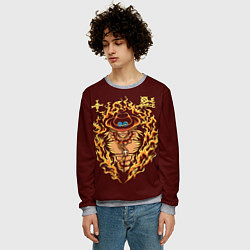 Свитшот мужской One Piece Портгас Д Эйс в огне, цвет: 3D-меланж — фото 2