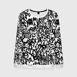Мужской свитшот Graffiti black on white