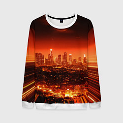 Свитшот мужской Закат в Нью Йорке, цвет: 3D-белый