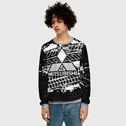 Свитшот мужской MITSUBISHI СЛЕДЫ ШИН, цвет: 3D-меланж — фото 2