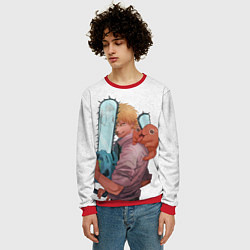 Свитшот мужской Дэндзи, Почита и бензопила, цвет: 3D-красный — фото 2