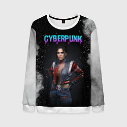 Свитшот мужской Панам Палмер КИБЕРПАНК 2077, цвет: 3D-белый