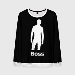 Свитшот мужской Boss of the gym on black, цвет: 3D-белый