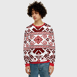 Свитшот мужской Вязанный свитер, цвет: 3D-красный — фото 2