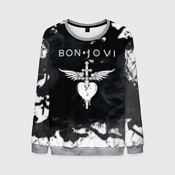 Свитшот мужской BON JOVI БОН ДЖОВИ, цвет: 3D-меланж