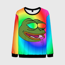 Свитшот мужской Pepe rainbow, цвет: 3D-черный