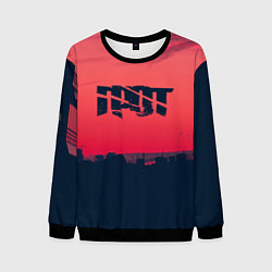 Свитшот мужской ГРОТ ЛОГО НА ФОНЕ ЗАКАТА, цвет: 3D-черный