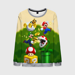 Свитшот мужской Mario Coins, цвет: 3D-меланж