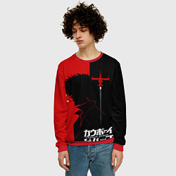 Свитшот мужской Ковбой Бибоп с сигаретой, цвет: 3D-красный — фото 2