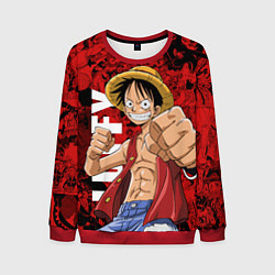 Свитшот мужской Манки Д Луффи, One Piece, цвет: 3D-красный