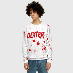 Свитшот мужской Dexter logo Декстер брызги крови, цвет: 3D-белый — фото 2