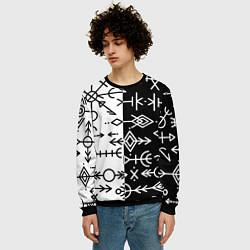 Свитшот мужской ДРЕВНИЕ СЛАВЯНСКИЕ РУНЫ, цвет: 3D-черный — фото 2