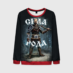Свитшот мужской Сила Рода Славянский воин, цвет: 3D-красный