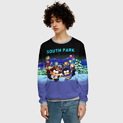 Свитшот мужской Енот и его команда - противостояние Южный Парк, цвет: 3D-меланж — фото 2